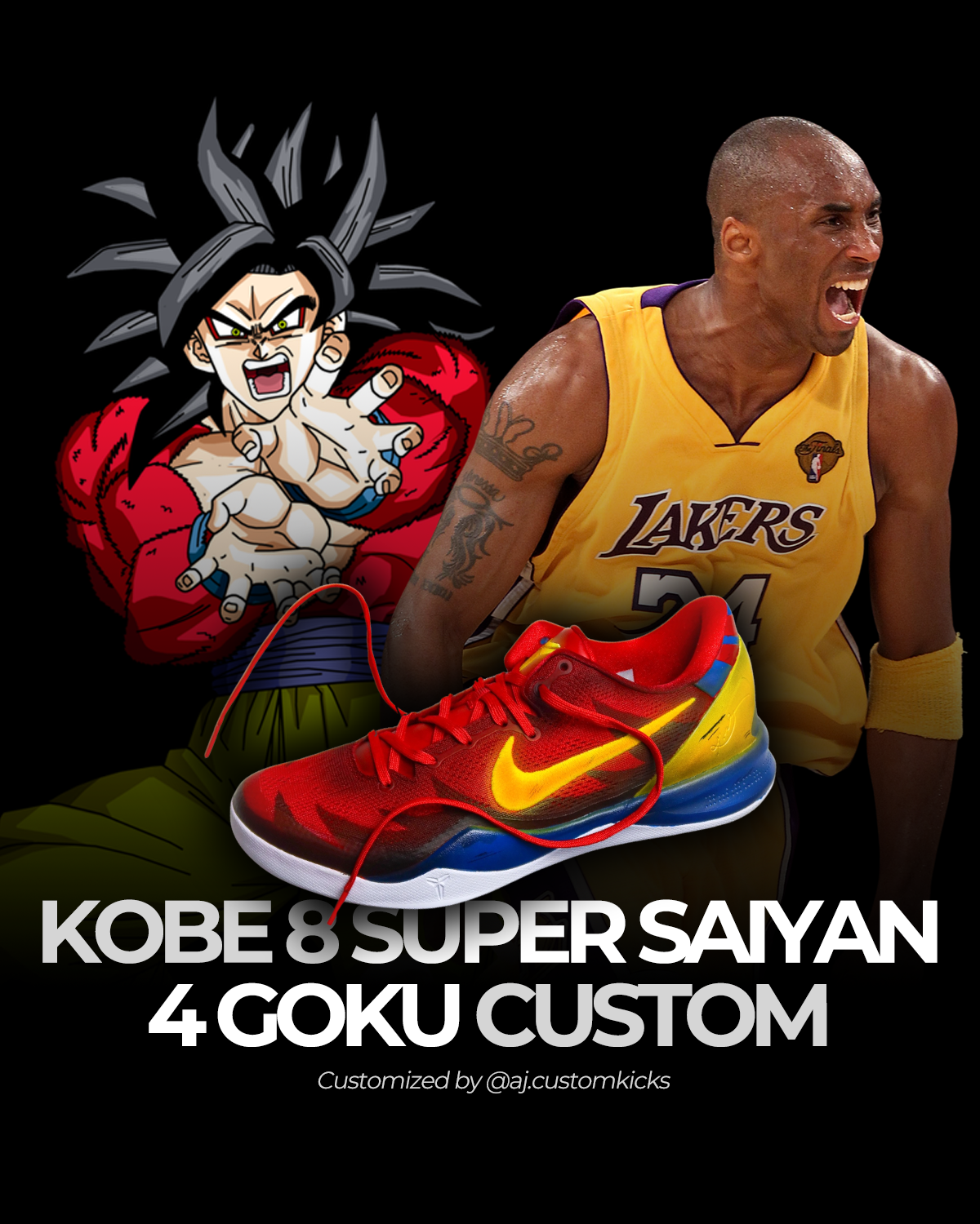 Kobe 8 'Goku Super Saiyan 4' Custom