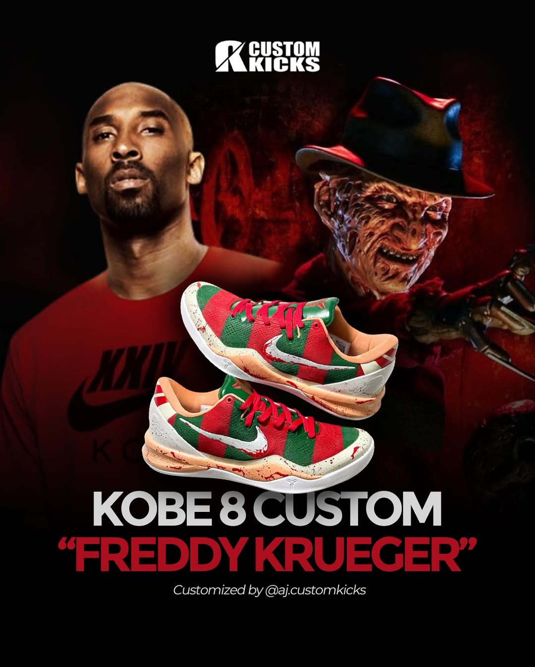 Kobe 'Freddy Krueger' Custom – Custom Kicks