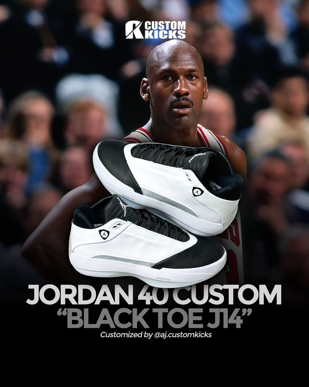 Jordan 40 'Black Toe' Custom