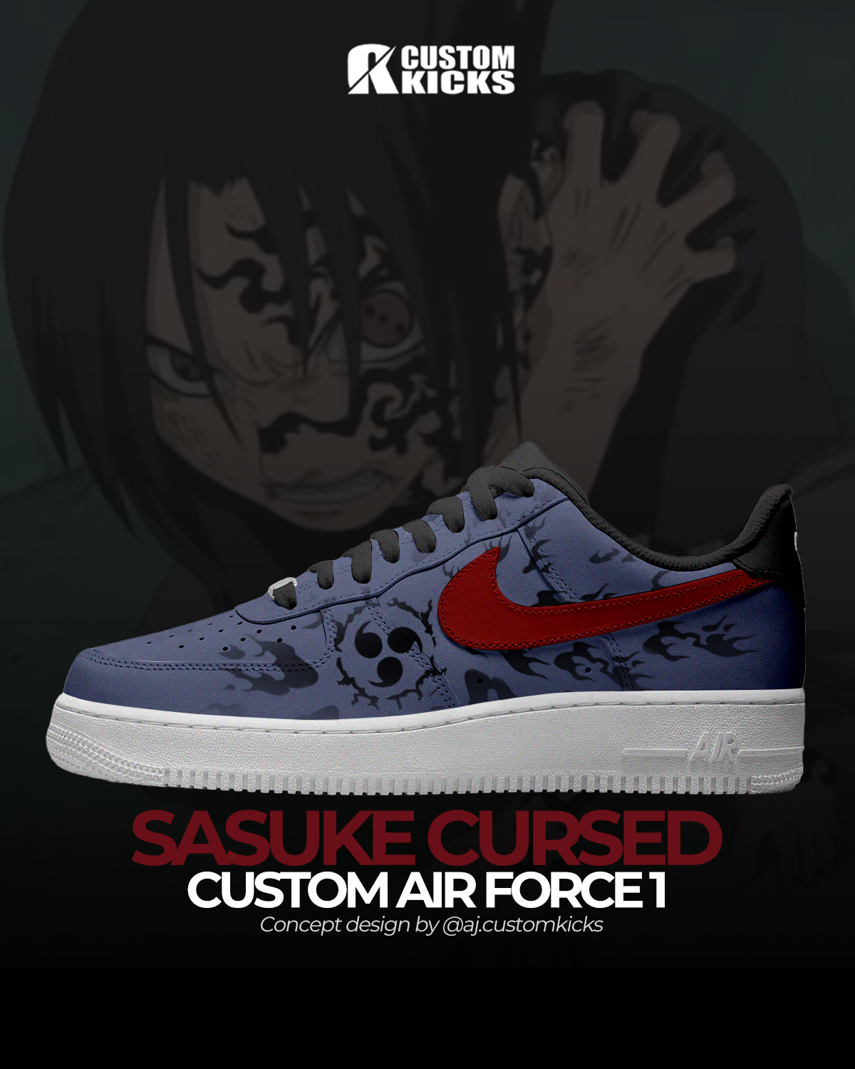 AF1 "Sasuke Cursed" Custom