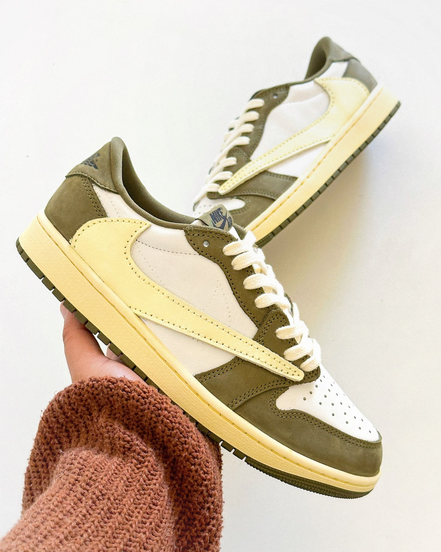Jordan 1 Low "Travis Scott Olives Cream" Custom