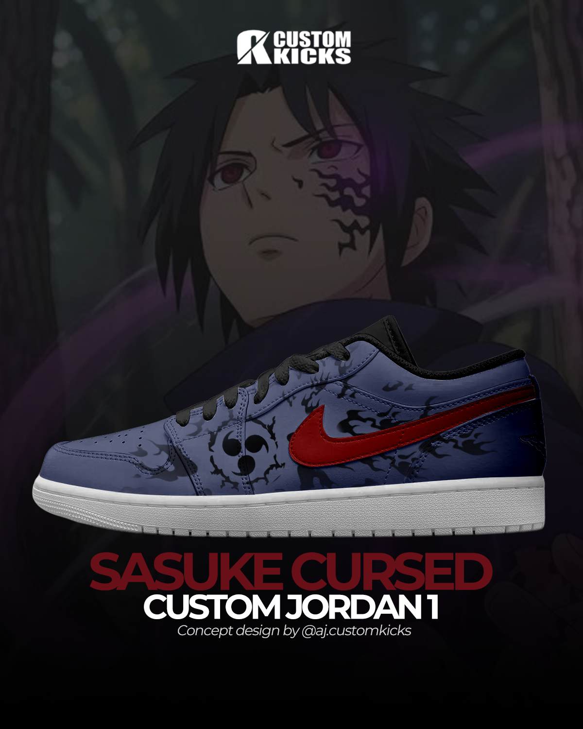 Jordan 1 "Sasuke Cursed" Custom