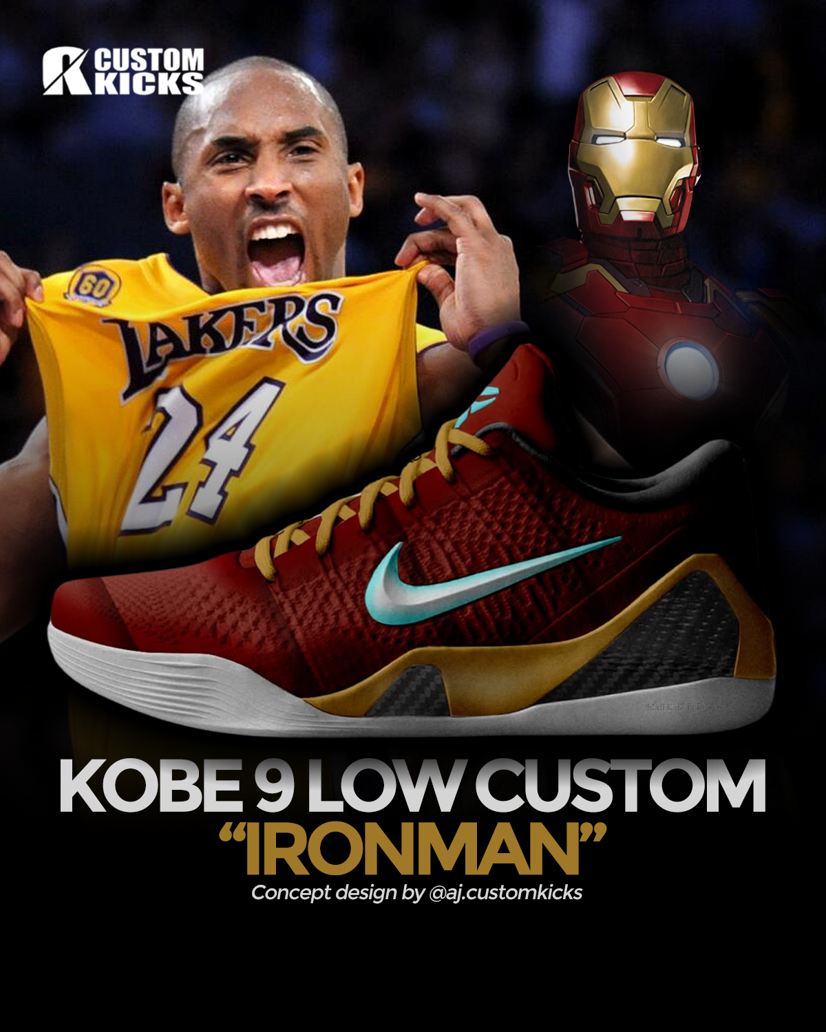 Kobe 9 "Iron Man" Custom