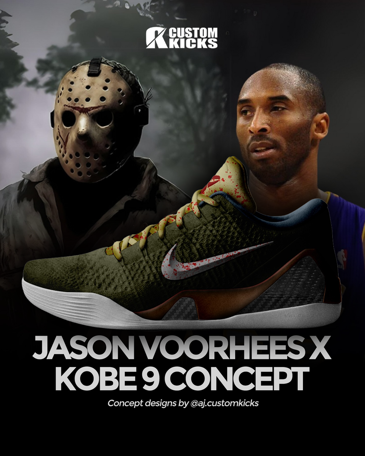 Kobe 9 "Jason Vorhees" Custom