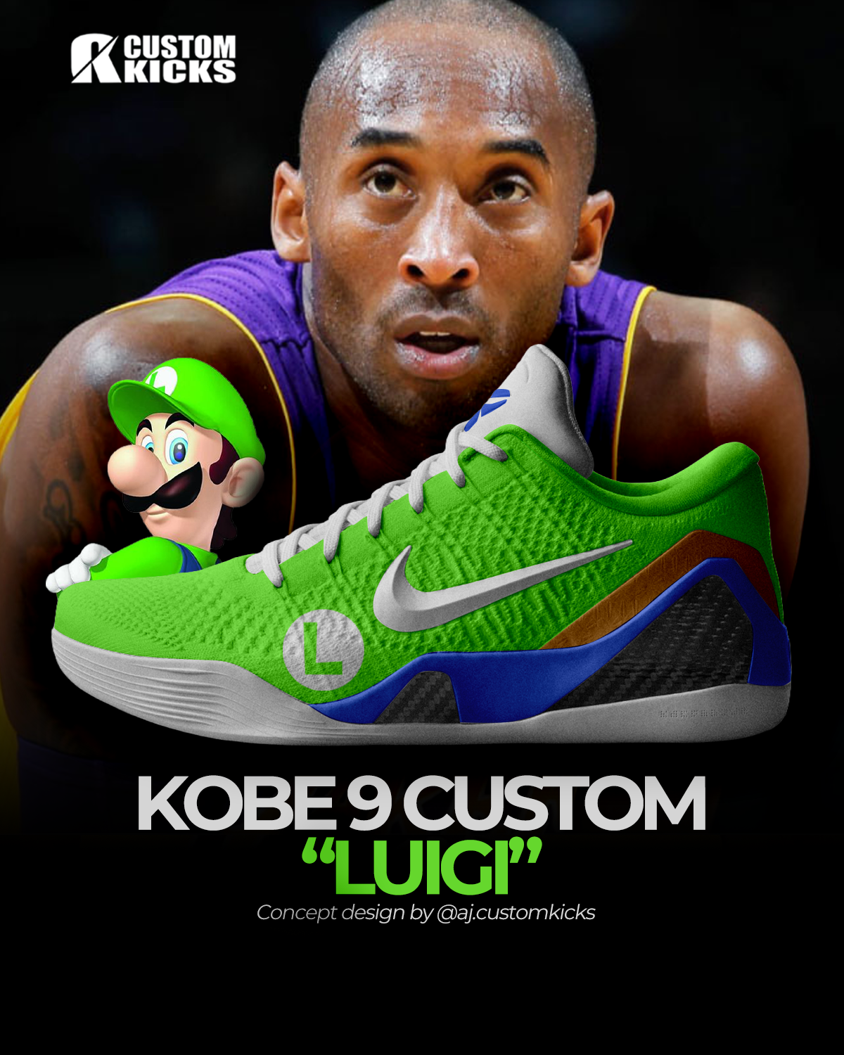 Kobe 9 "Luigi" Custom