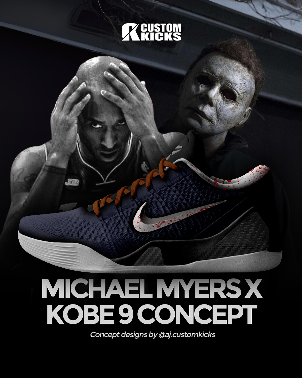 Kobe 9 "Michael Myers" Custom