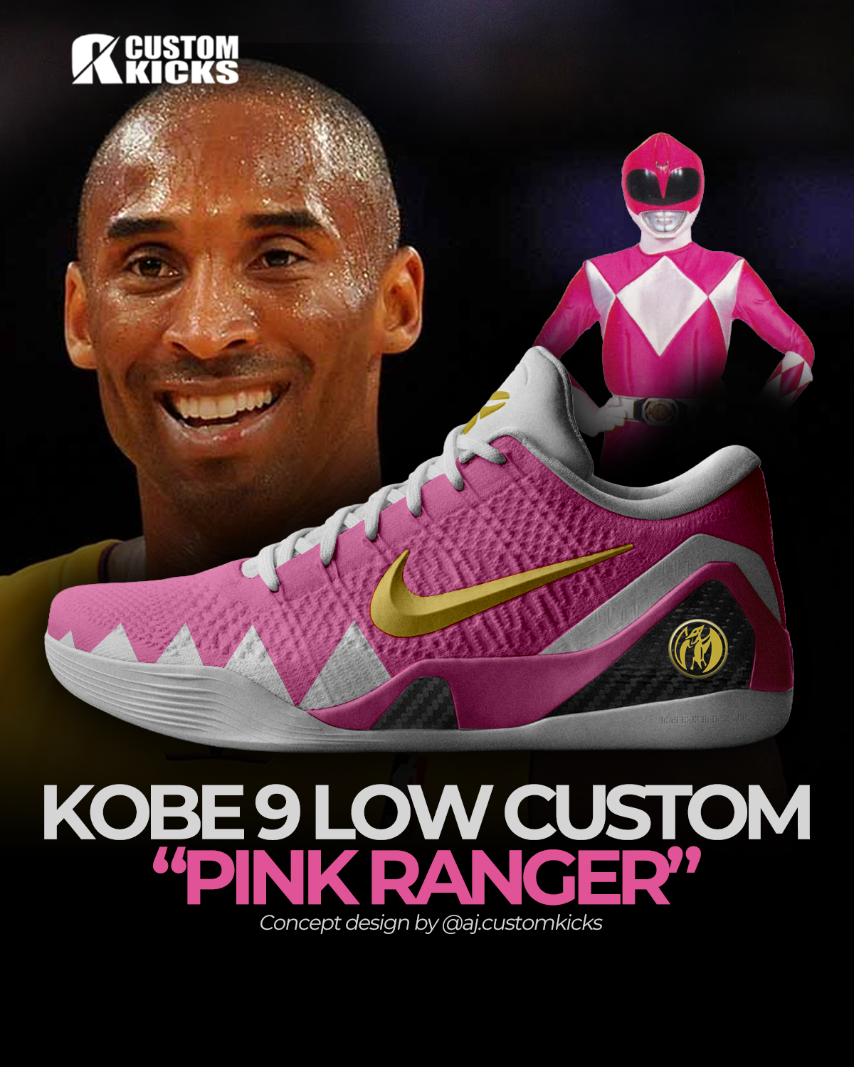 Kobe 9 "Pink Ranger" Custom